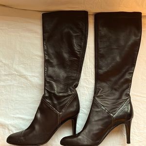 Gorgeous Pull-On Brown Stretch Cole Haan Fall Boots Women 9.5